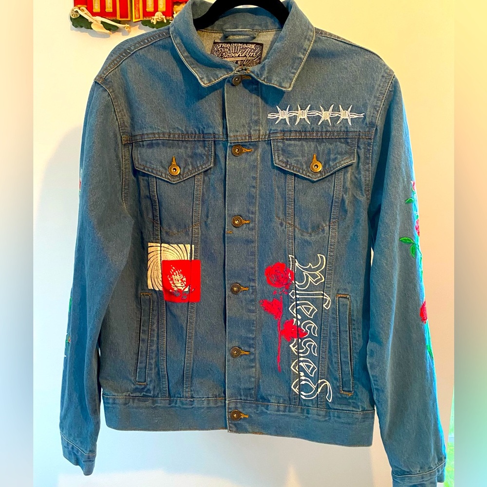 Brooklyn cloth co blessed floral denim jacket